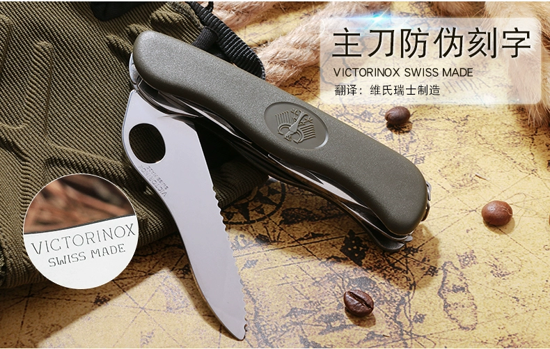 Victorinox Swiss Army Knife Đức Officer Knife 0.8461.MW4DE Ngoài trời Sergeant đa chức năng Folding Cutter bộ dao nhà bếp của Nhật