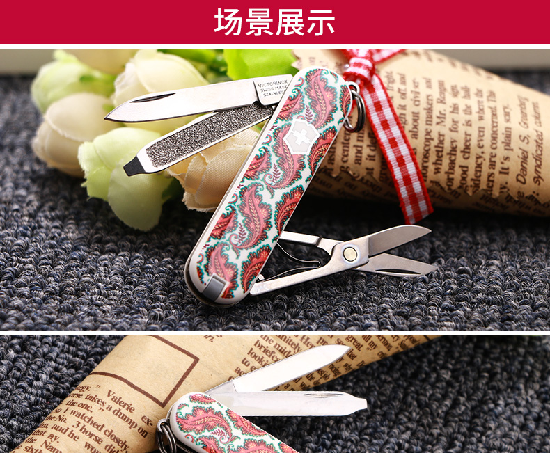 Bản gốc chính hãng Victorinox Swiss Army Knife Tool Series đầy màu sắc Pink Tula 0.6223.L1102 Dao dao xếp đa năng victorinox