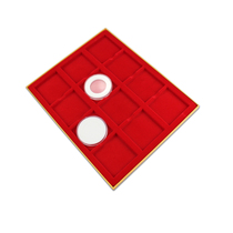 Mingtai PCCB 12 grid medium 71mm round box wooden frame display tray salty rich big money silver dollars