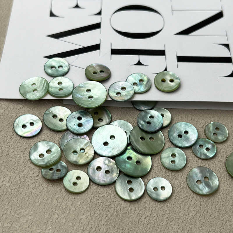 DIY Knitted Green Colorfulful Ma's Shell Buttons Personalized Classy Mother-Of-Pearl Shirt Cuffs Collar Buttons