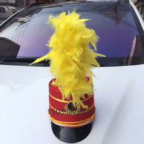 Student Young Pioneers drum number suit hat honor guard suit high hat feather mens and womens drum hat command hat