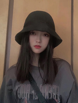 Japanese autumn and winter woolen fishermans hat female Net red Joker basin hat wool knitted round face hat bucket hat tide tide