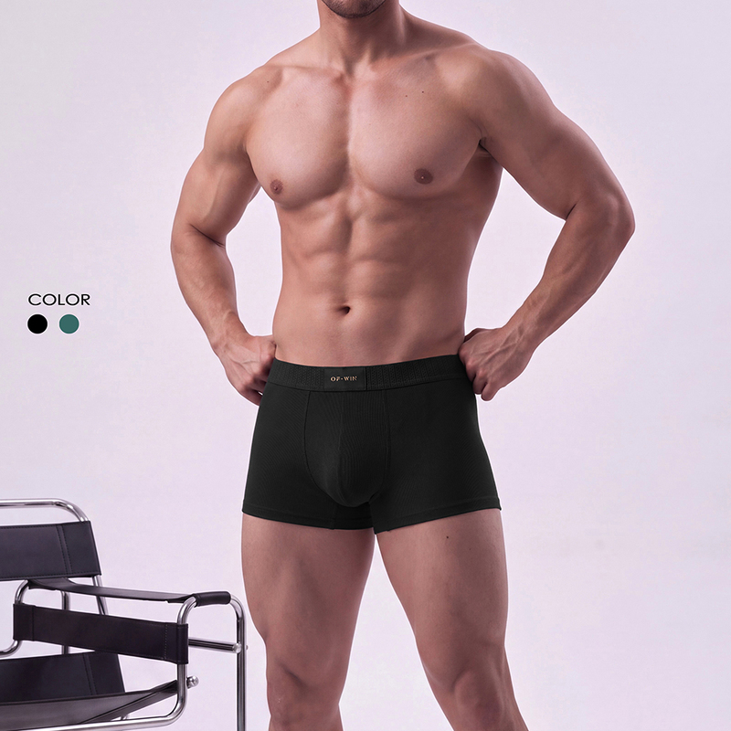 Ofwin【Soft Shell Series】Tough Guy Pure Desire Style Ultra-Soft Modal Perforated Fabric Men's Boxer Briefs