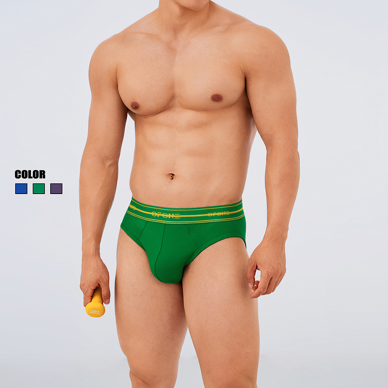 【Ofone Race Point Series】Sports Dopamine Color 100% Cotton Fitness Sweat-Absorbent Breathable Men's Briefs