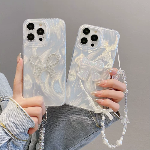 Apple, совместимый iPhone 16, креативный чехол для телефона с бантиком, защитный чехол, 16promax, iphone, 12