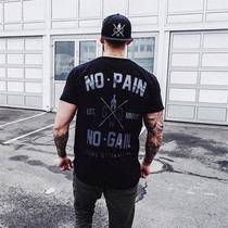 Mens Cotton Gym Sport TShirt Male Summer Casual Short Sleeve