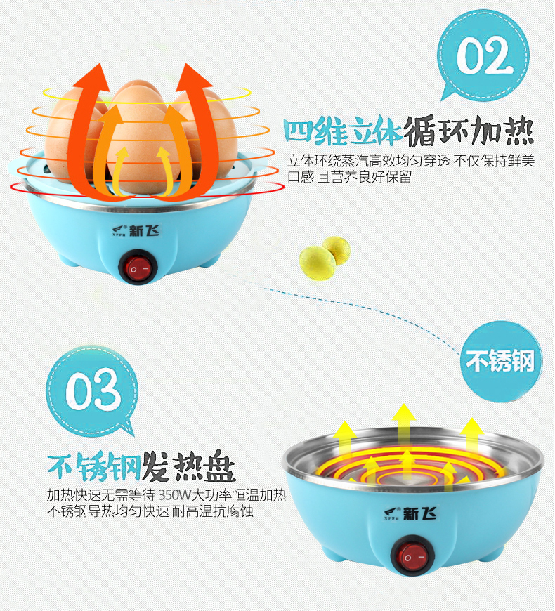 Máy đánh trứng hai lớp đa chức năng tự động tắt nguồn nhỏ 1 người hấp trứng nhỏ hộ gia đình hấp trứng máy tạo tác ký túc xá - Nồi trứng nồi lẩu điện mini