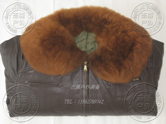 Zhiqiang outdoor 59 winter flight leather clothing goat leather raccoon fur collar 3512 thickened warm lint cotton clothing