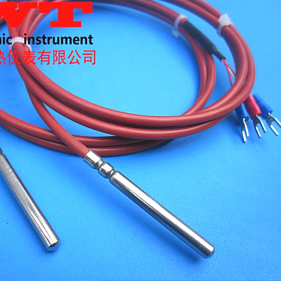 PT100 temperature sensor Rolling waterproof three-wire PT100 platinum thermal resistance monitor Silicone lead