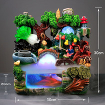 Fish tank living room small desktop creative ecological landscaping home decoration circulating water with oxygen office decoration