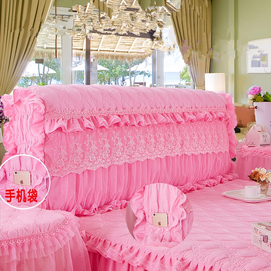 All-inclusive bedside cover 1.8m princess style lace bedside cover soft bag dust cover 2.2m leather bed elastic back cover