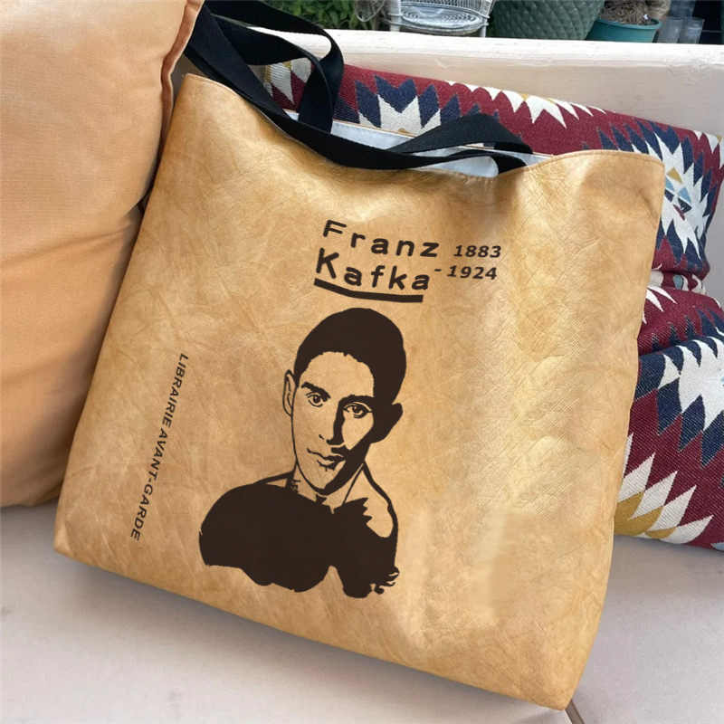 Kafka Tyvek Canvas Tote Bag, Waterproof Custom Art Merchandise with Literary Design - Thumbnail 5