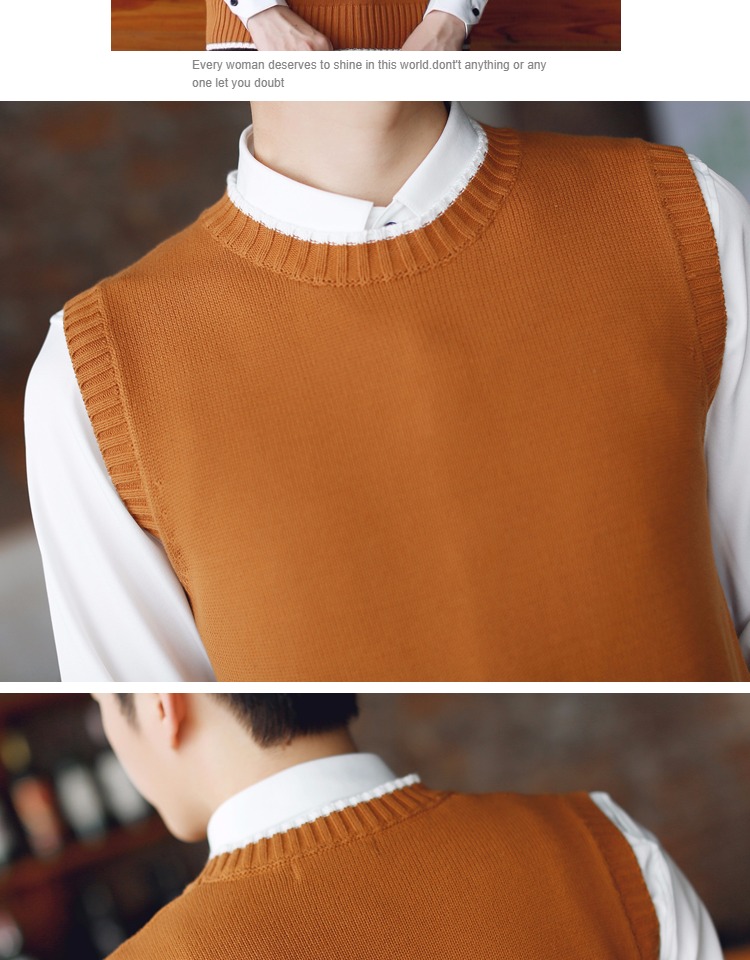 Áo len không tay mùa thu đông 2018 vest nam cổ tròn tóc vest nam áo len phiên bản Hàn Quốc áo khoác nam giả vest