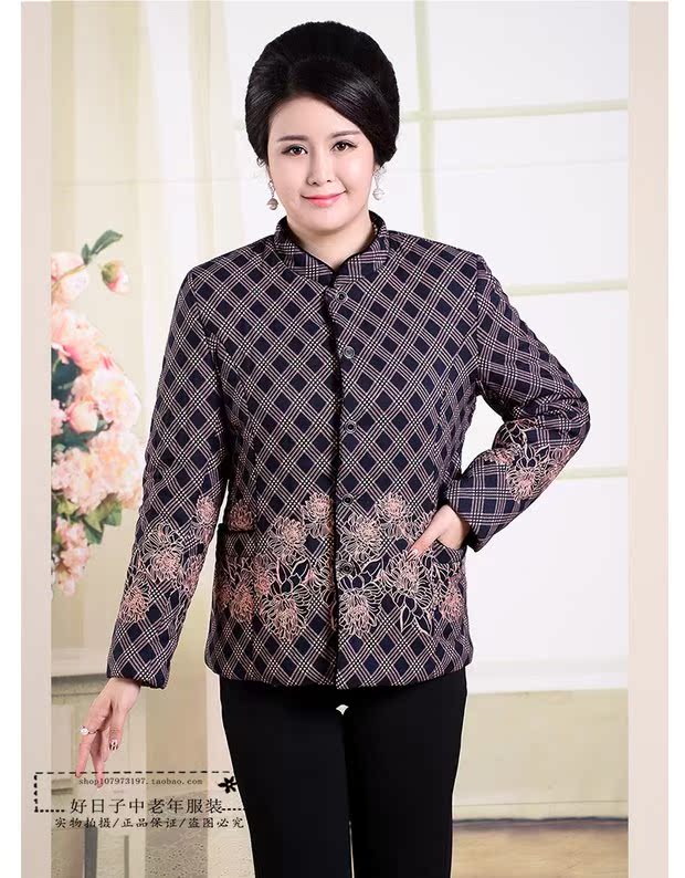 Phụ nữ trung niên mùa thu và mùa đông quần áo cotton dày áo khoác mẹ áo khoác ngắn áo khoác cũ áo ấm cotton nhỏ cháu gái áo kiểu tuổi trung niên