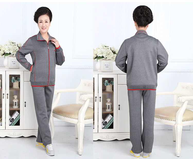 Bộ đồ thể thao mùa xuân dành cho phụ nữ trung niên áo kiểu nữ trung niên