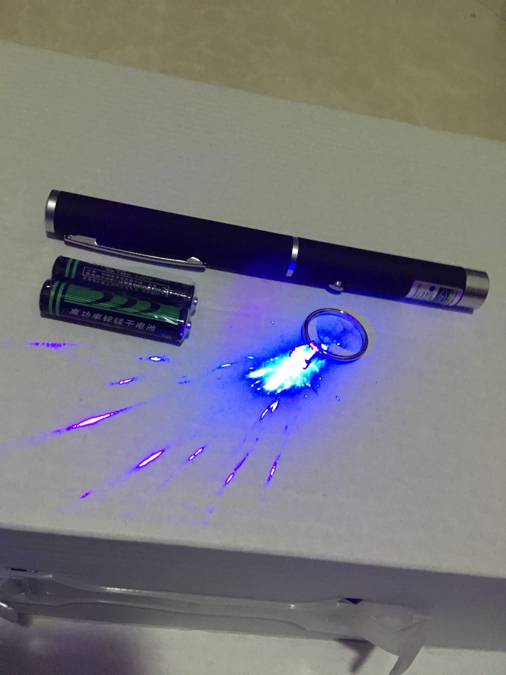 Jewelry Flashlight Shake Sound Diamond Fire Color Pen Wedding Diamond Ring Naked Stone Laser Firecolor Instrument Blue Light Fire Color Pen