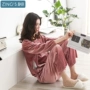 Jing Yun Pyjama mới mùa thu và mùa đông nữ nhung Hàn Quốc dài tay tracksuit phù hợp với bà đơn giản quần màu Pyjamas quần áo ngủ nữ mùa đông