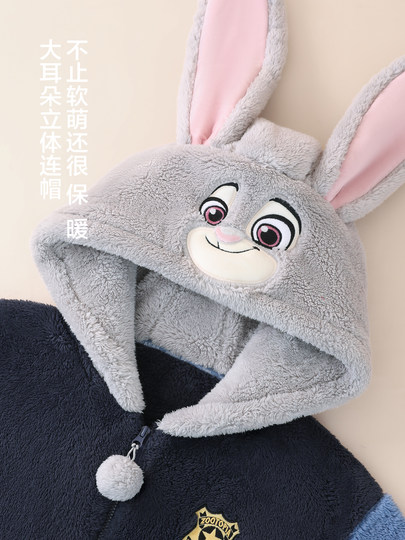 Jingyun super doux corail velours Zootopia couples pyjamas pour femmes hiver nouveau une pièce vêtements de maison pour hommes