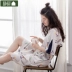 Jing Yun mới vài bộ đồ ngủ mùa hè cotton ngắn tay lỏng lẻo dịch vụ nhà phù hợp với phụ nữ mỏng phần vest đơn giản nhà nam - Bên ngoài ăn mặc bộ thể thao nữ mùa đông Bên ngoài ăn mặc