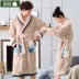 Jing Yun cặp đôi mới san hô lông cừu đồ ngủ nam dịch vụ nhà áo choàng flannel dài tay dày áo ngủ ấm áp nữ mùa đông đồ ngủ Night Robe