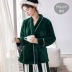 Jing Yun mùa đông san hô nhung nữ đồ ngủ dài tay dày flannel phụ nữ ấm áp phục vụ nhà có thể mặc