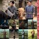 Farmers, men, long shirts, short coats, cotton and linen retro movies