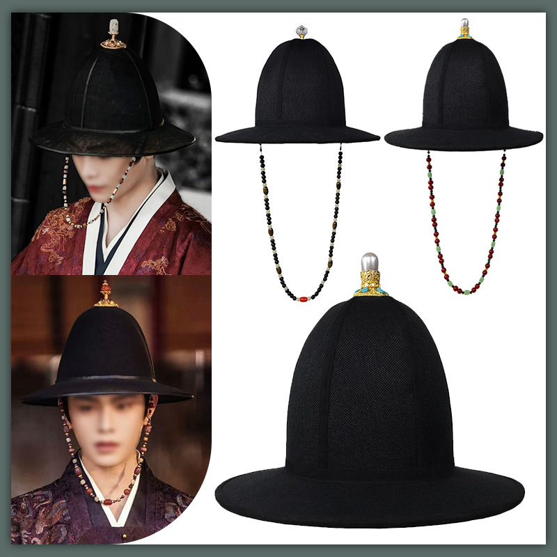 Ming-Style Large-Brimmed Hat, Round Hat, Groomsmen's Hat, Hanfu Large Round Hat, Flying Fish Costume Round Top Hat, Black Swordsman Ancient Costume Ming-Style Large-Brimmed Hat, Round Hat, Groomsmen's Hat, Hanfu Large Round Hat, Flying Fish Costume Round Top Hat, Black Swordsman Ancient Costume