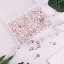 100 box creative transparent color round ball nail photo wall cork I-shaped nail nail pushpin stud stud stud stud