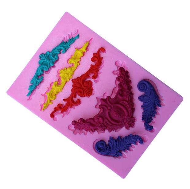 4 silicone DIY Tiananmen chạm nổi hoa văn trang trí fondant silicone khuôn mềm chất lỏng gốm thủ công vải xà phòng các loại khuôn làm bánh