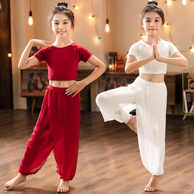 White parent-child snow spinning yoga dress girls dance sports gymnastics children's practice performance suit suit