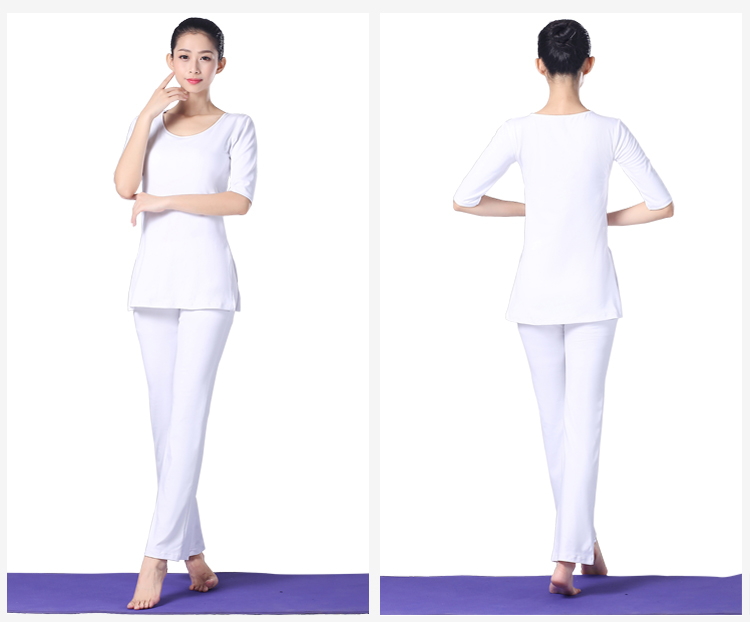 Quần áo Yoga Vatican phù hợp với phụ nữ màu trắng phần dài chia mùa thu và mùa đông quần áo thể dục thể thao tập yoga khiêu vũ quần áo thảm tập yoga