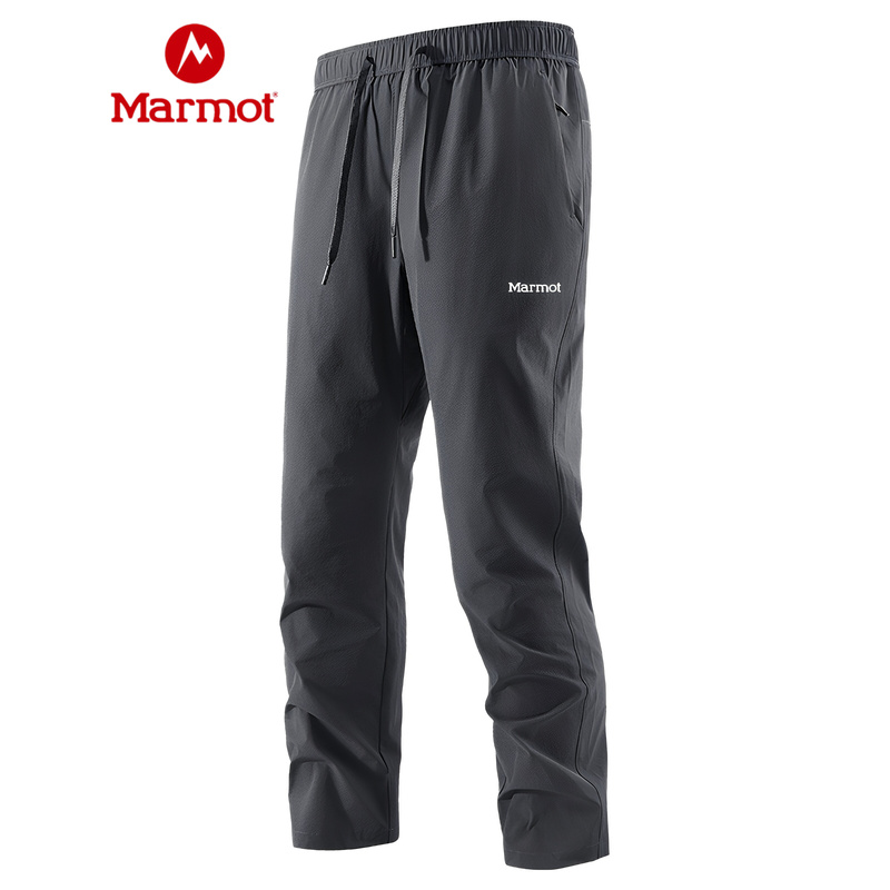 Marmot Groundhog Softshell Pants Men's 2026 Summer Ice Silk Quick-Drying Trousers Water-Repellent Stretch Casual Pants