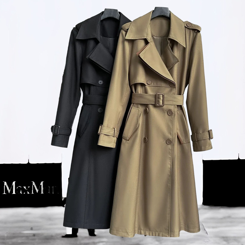 Ma*Ra High-End Textured Double-Breasted Solid Color Trench Coat for Women 2026 Autumn Fashion Versatile Mid-Length Coat for Work and Leisure Ma*Ra High-End Textured Double-Breasted Solid Color Trench Coat for Women 2026 Autumn Fashion Versatile Mid-Length Coat for Work and Leisure