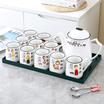 Family mug suit 6 family of three-four-mouth parent-child creative cartoon ceramic family member mug distinguish home