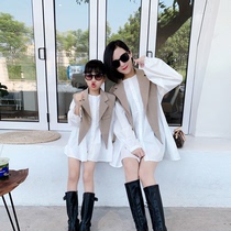 Special girl parent-child high-end 2023 Internet red new spring and autumn dress dash fashion Korean version mother-daughter outfit