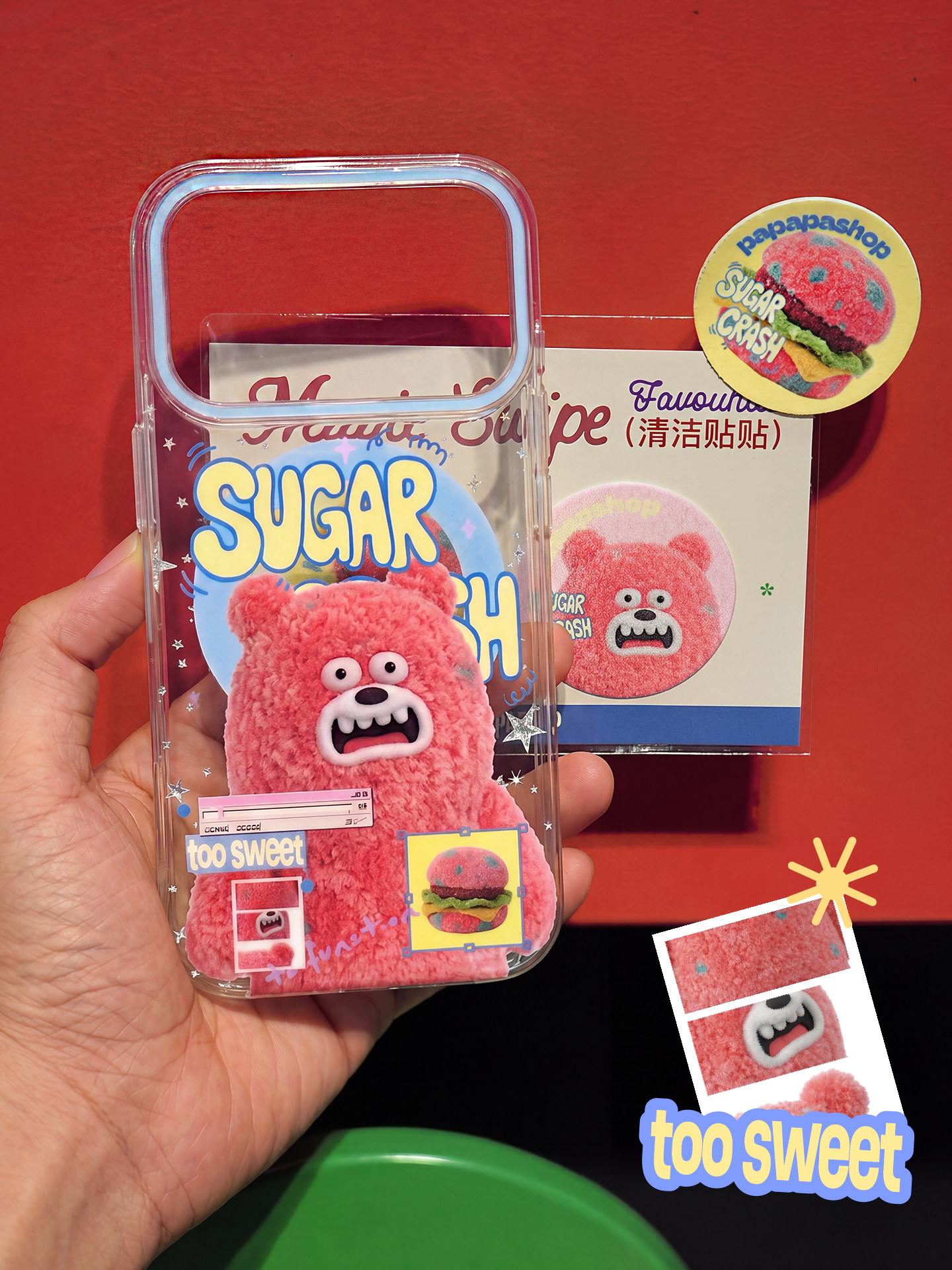 PaPaPa Burger Bear Cartoon iPhone Case