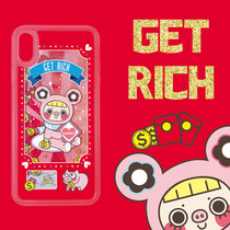 papa Manufacturing Bureau original suitable for iphone11 pro quicksand mobile phone shell 7plus apple 8 female xs red pig