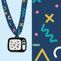 PaPaPaShop mobile phone lanyard Halter neck super cool retro wide removable rope long anti-lost key mobile phone chain Navy blue