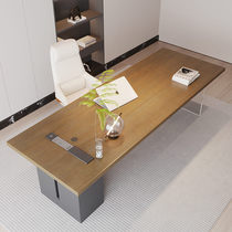 Study solid wood desk desk boss office desktop computer table with power socket designer workbench