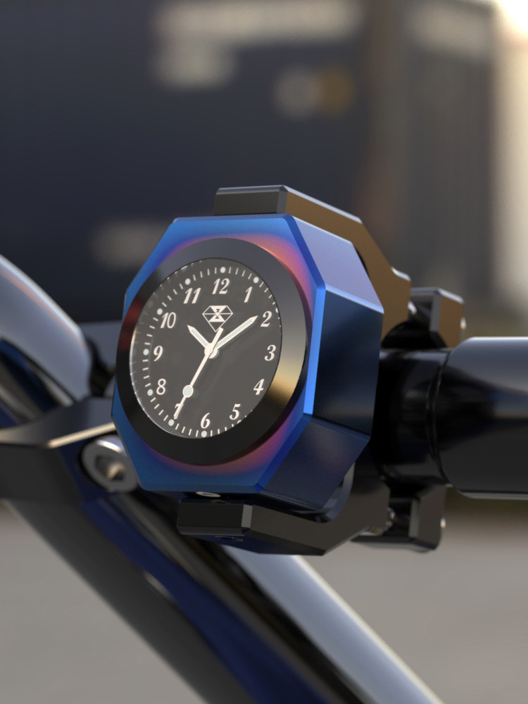 Spirit Beast Motorcycle Waterproof Thermometer Universal Decorative Accessories Electric Vehicle Modified Handlebar Electronic Clock Table