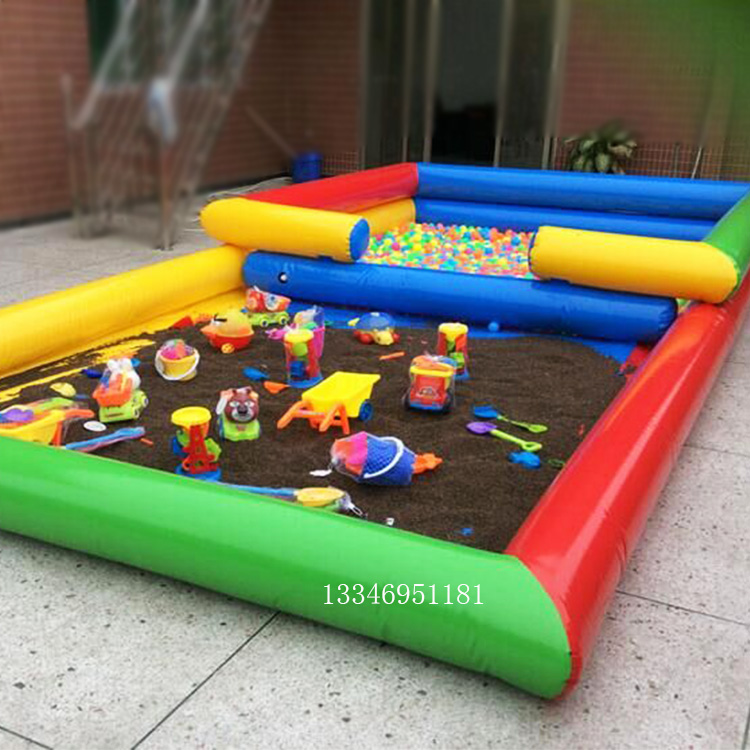 Thickened Child Inflatable Sand Pool Combined Semen Cassiae Beach Toy Marine Polo Pool Bilayer Inflatable Fishing Pond Sandpool