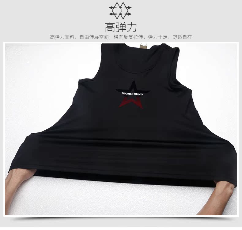 Chiến trường cổ tròn vest thể dục nam mùa hè thủy triều không tay Áo thun thể thao ngoài trời mồ hôi vest loại từ ngụy trang áo lót thể thao