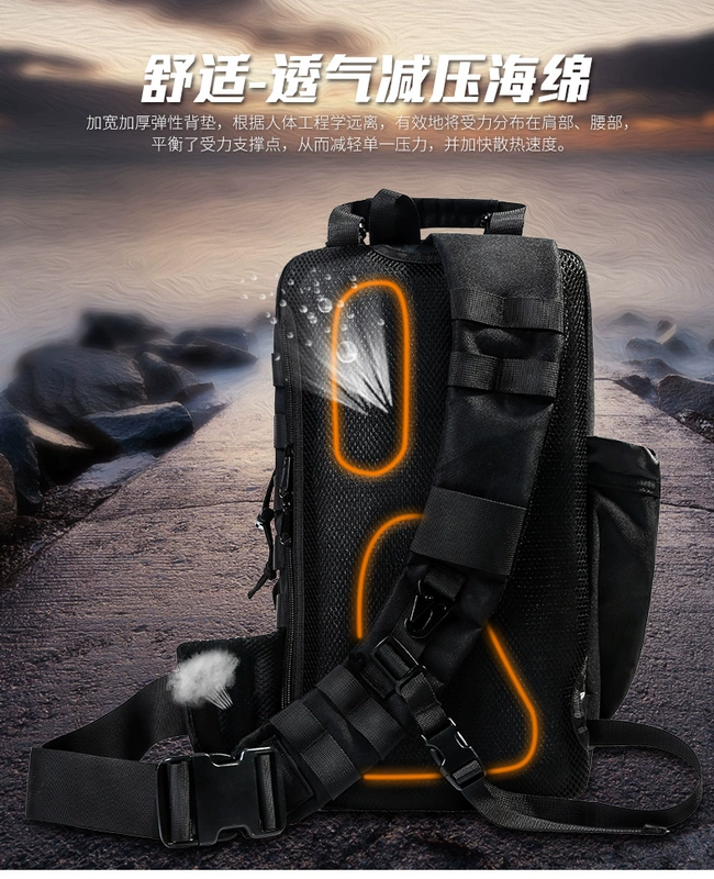 Battlefield giải trí túi ngực nam archer shoulder bag quân đội ngoài trời nguồn cung cấp quạt chiến thuật ba lô đa chức năng túi Messenger túi da