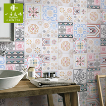  Yishan Nordic ins style girl pink mix and match bathroom toilet tile Kitchen bathroom balcony floor tile 200