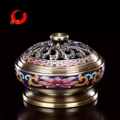 Yuantong Buddha with cloisonne incense burner pure copper household tea ceremony aromatherapy aromatherapy sandalwood enamel ring incense burner