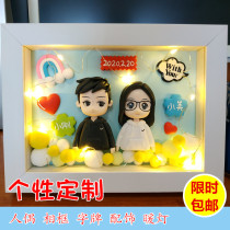 Soft Pottery Q Edition Guy Puppet Photo Custom Stereo Photo Frame Couple Cartoon Live-action Paparazzi Birthday Wedding Memorial Gift