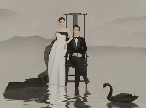 Ретро свадебное платье, китайский стиль, открытые плечи