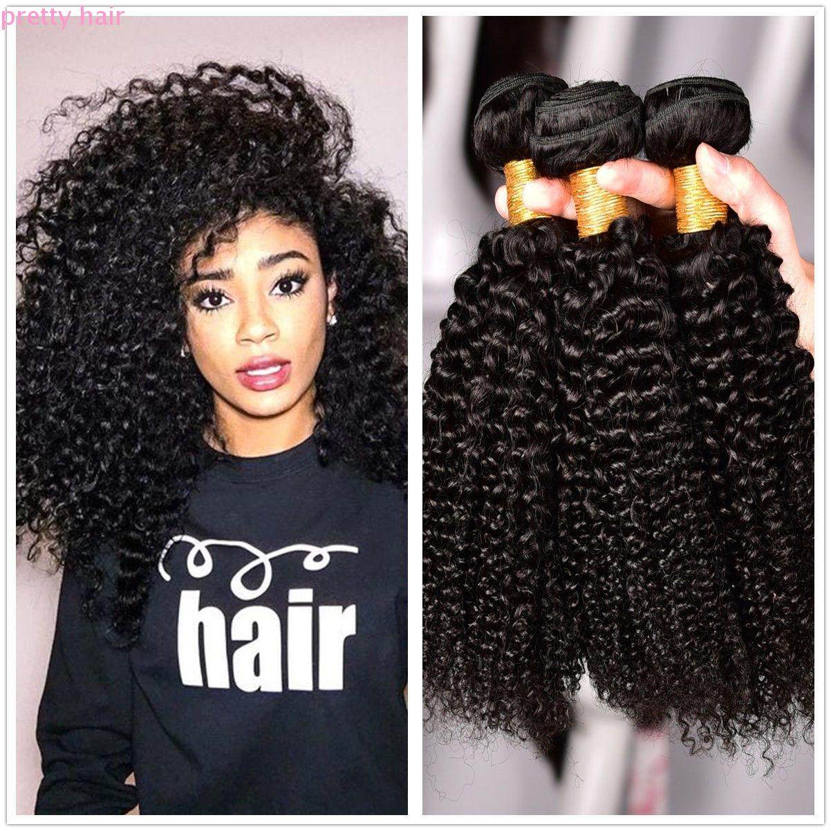The new Kinky Curly Peruvian Human Virgin Hair 8A small volume of real-life curtains
