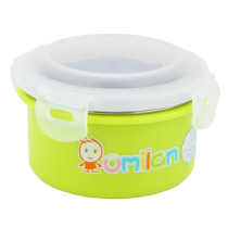 OMilan 500ML 900ML Stainless Steel Students Preservation Lunch Box Sealed Music Buttons Boxed Lunchbox Cutlery