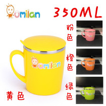 Children 304 stainless steel water glass with lid with handle baby insulated water glass student water glass anti-fall baby water cup